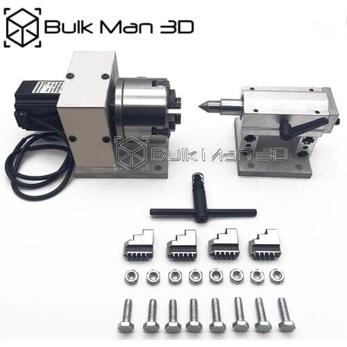 4th Axis dividing head 6:1 Rotation Axis cnc rotary axis chuck 80mm activity tailstock for CNC Router Engraver Milling Machine