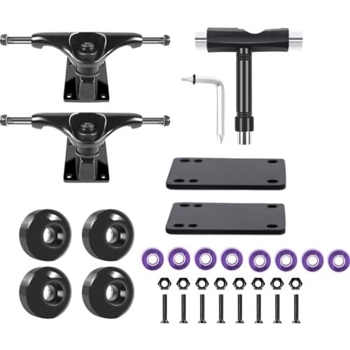 5Inch Skateboard Truck Wheel Set-52mm Soft Skateboards Wheels Bearing,Skateboard Parts,Skate Board Tool,Pads