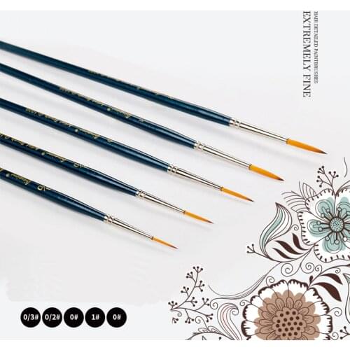 5pcs/set Long tail nylonhair hook line pen painting brush children DIY art supplies tool Art Stationery watercolor painting pen