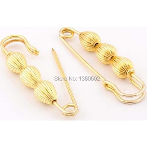 5pcs/lot 76*15mm top grade gold color metal Safety Pins for earring Brooch pins Decoration