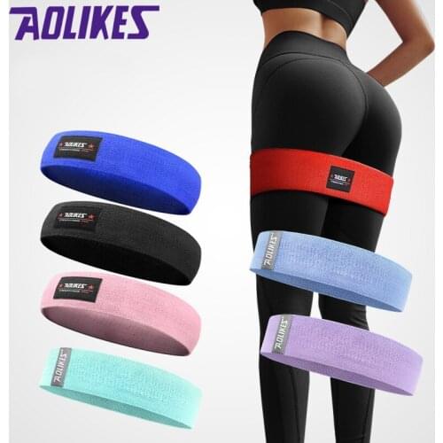 AOLIKES Women Bodybuilding Booty Band Yoga Workout Elastic Band Non-slip Gym Fitness Squat Training Fabric Resistance Band Girls