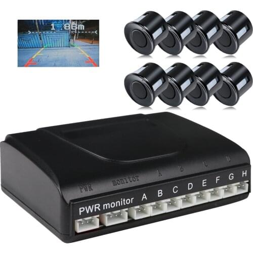 ANSHILONG 8 Parking Sensor Car Vehicle Reverse Backup Radar System Support Front and Rear View Camera