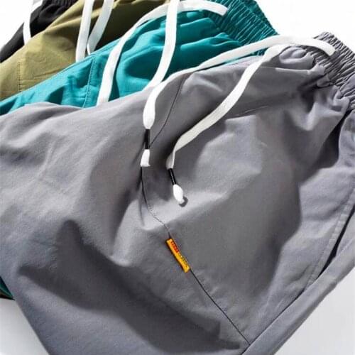 Men Summer Knee Length Pants Outsoor Fashion Loose Straight Jogging Sport Pants Elastic Waist Male Clothing Big Size