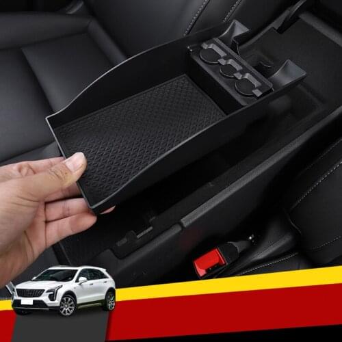 Central armrest box storage box compartment interior modification accessories to send anti-slip mat For Cadillac XT4 2018 2019