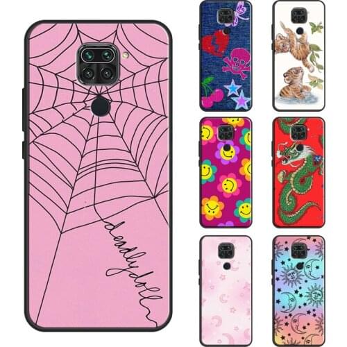 Red Dragon Heavenly Hearts Spider Web Case For Xiaomi Redmi Note 10 9 8 Pro Note 9S 8T Note 7 Cover Shell For Redmi 9 9A 9C 9T