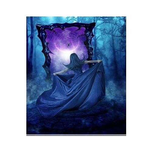 H2543 YIKEE 5d full drill diamond paintings,diamond painting crystal,diamond embroidery Magic mirror witch