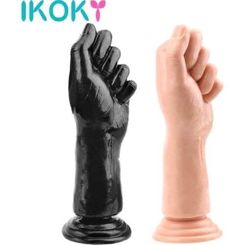 IKOKY Large Penis Fist Butt Plug Erotic Silicone Suction Big Hand Anal Stuffed Huge Dildo Masturbate Sex Toys G-spot Anal Plug