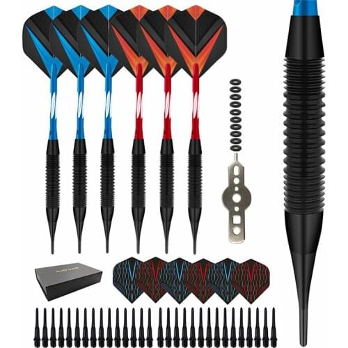 Safety Dart Set with Six Soft Electronic Needle and Spare Wings Soft Darts Heads Home Party Toys
