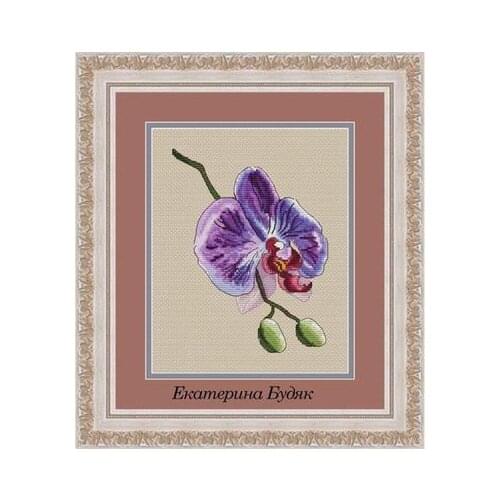 6-MM Counted Cross Stitch Kit Fan blowing a fan Handmade Needlework For Embroidery 14ct Cross Stitch Purple orchid