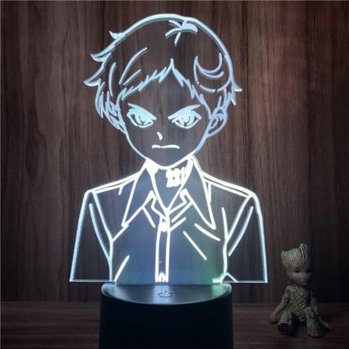 3D Nightlight Anime The Promised Neverland Norman Angry Figure 7 Colors Touch Optical Illusion Table Lamp Gift Room Decor Light