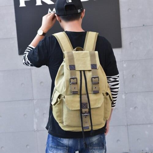 New Men Travel Backpack Satchel School Bag Camping Hiking Rucksack Canvas 2020 Hot Air Permeability Wear Resistance