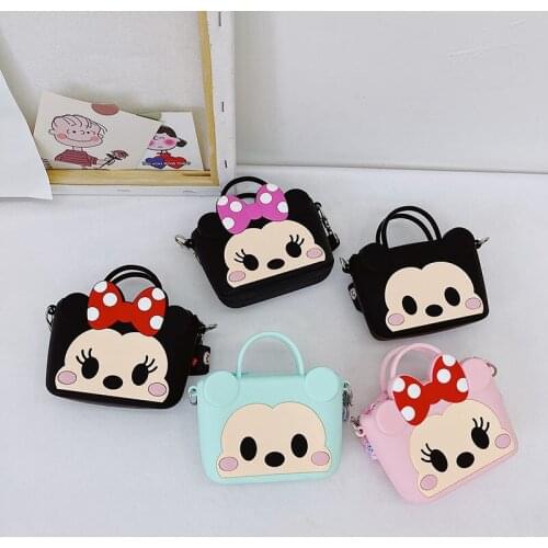 New Kindergarten Silicone Coin Purse TSUM Mickey Minnie Mouse Cute Wallet One-shoulder Diagonal Coin Purse Hot Selling