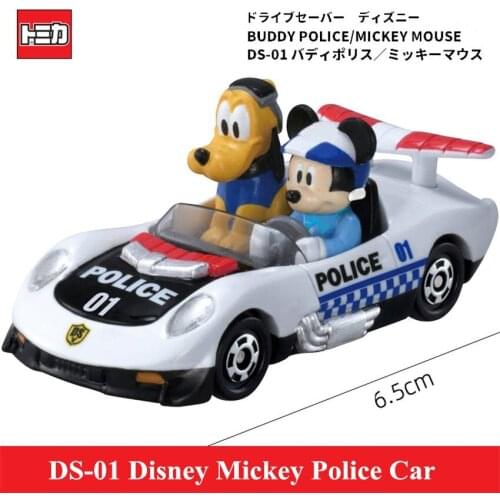 Original Tomy Disney Mini Kawaii DS-01 Mickey Police Model Car Alloy Metal Diecast Vehicle Christmas Gift toys for Baby 142263