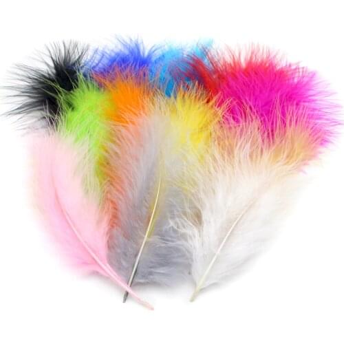Lucia crafts 80-160mm DIY Dyed Fluffy Turkey Feather Colorful Wedding Decorations Elegant Party Clothes Feathers H0456