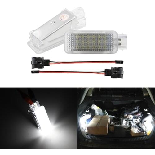 Fits For Seat Ibiza MK5 2018- 2PCs SMD Bright White Led Interior Boot Trunk Luggage Compartment Lights