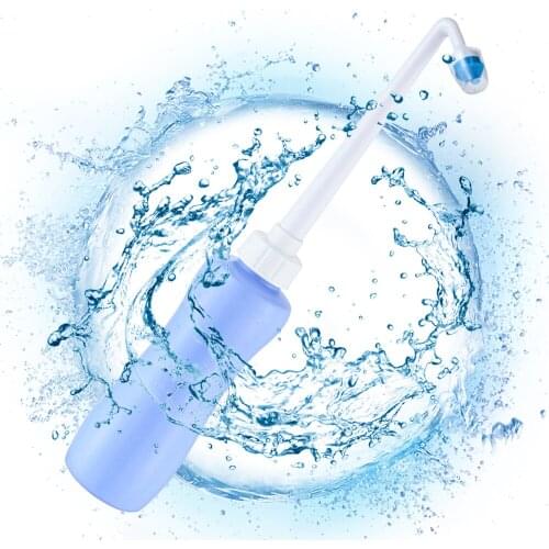 Portable Bidet Sprayer 400ml Travel Bidet Blue with Hand Held Bidet Bottle for Personal Cleansing