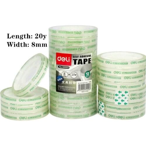 8mm Deli 30000 transparent tape DIY stationery tape business tape student special tape tool school office
