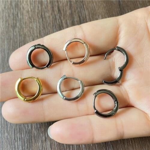 JunKang 13*14mm copper silver golden gun black rose gold smooth ear buckle DIY mens jewelry accessories
