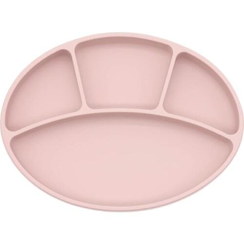 Q9QB Baby Suction Cup Bowl Divided Dinner Plate Infants Learning Feeding Dish Non-toxic BPA-Free Silicone Solid Color Bowl for