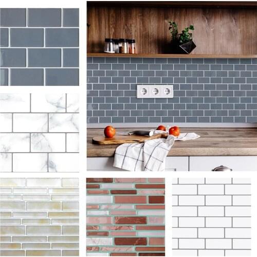 Self Adhesive Backsplash Waterproof 3D Epoxy Tile Sticker DIY House Wall Decor 3D Design Waterproof Easy to Apply Wall Decor