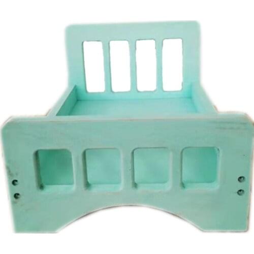 C5AA Newborn Posing Detachable Mini Bed Baby Photo Shooting Props Wooden Crib Infant Photograph Accessory