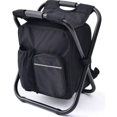 3 in 1 Cooler Foldable Fishing Chair, Portable Backpack Chair for Outdoor Hiking Events Beach Fishing Camping