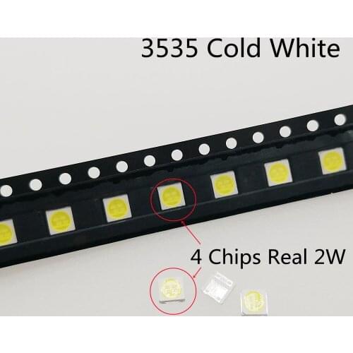 50-1000Pcs SMD LED TV Backlight Televisa Cold White 1W 3V 2W 6V 100lm 3535 3537 Cool White LCD Backlit for TV Repair