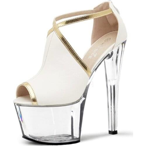 New decoration ultra-high party with waterproof models paragraph 17cm shoes sandals on sale stage