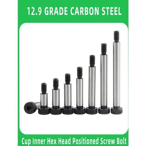 304 Stainless Steel Inner Hex Positioned Shoulder Screws with Cup Black Head Hexagon Plug Screw Convex Bolt M3 M4 M5 M6