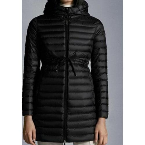 New High Quality Women Fashion Light and Warm Down Jackets Winter Hooded Zipper Waist Adjustable Long Down Coats Casual Clothes