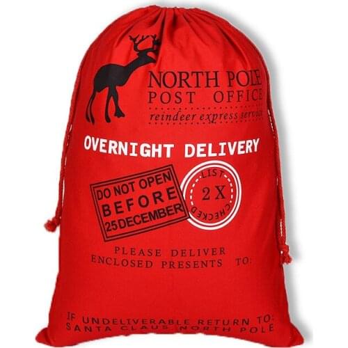 10pcs New Year Gift Christmas gifts bag Santa Claus Bag Merry Christmas Santa Sack Canvas Gift Bags Drawstring Cotton bag
