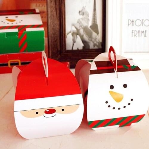10pcs Christmas Box Gift Big size Kraft Cookie Bag Merry Christmas Box and Packaging Gift Box Home decoration