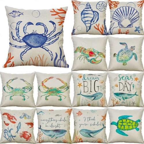 18" inch Pillow animal Cotton linen cushion cover Case Home Car Sea Sofa Decor