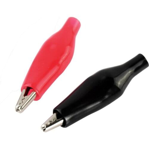 20/40/80Pcs 27mm Metal Electrical Alligator Clip Crocodile Clamps With Plastic Boot Black Red Crocodile Test Clamp