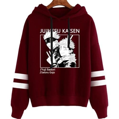 2021 Fashion Jujutsu Kaisen Hoodies Streetwear Yuji Itadori and Satoru Gojo Pullover Sweatshirt Men Hoodie Pullover