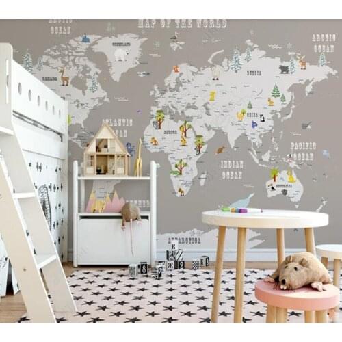 Papel de parede Nordic Animal World Childrens Paradise Indoor Bedroom 3d wallpaper children bedroom wall papers home decor