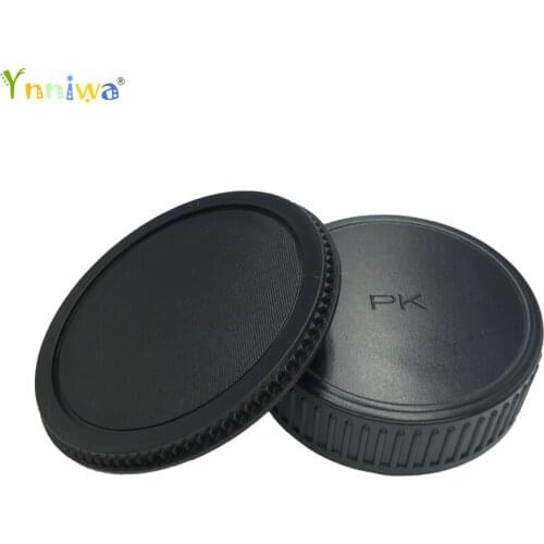 50pairs/lot camera Body cap + Rear Lens Cap Hood Protector for K10D K20D K200D K100D K-7 Kx K for Pentax PK camera