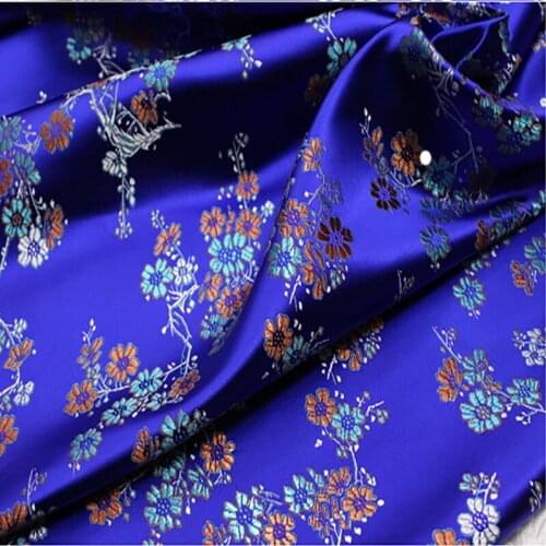 75x100cm Blue flower print Jacquard Brocade Fabric, jacquard dress fabric upholstery furniture fabric bag tent sewing material
