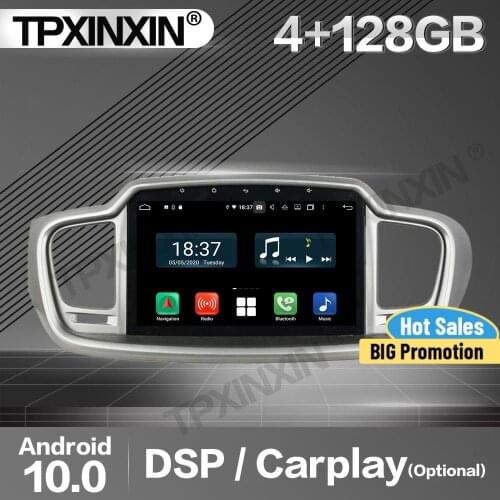 128G Carplay Car Radio 2 Din Stereo Receiver Android 10 For KIA Sorento 2015 IPS GPS Navigation Player Audio Recorder Head Unit