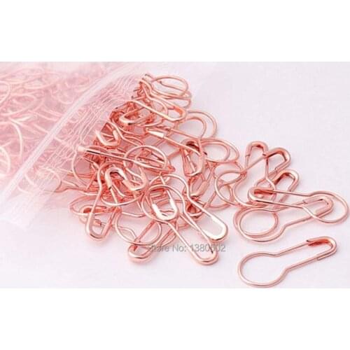 100pcs /lot Rose gold color metal gourd shape safety pins brooch pins for label for garment accessories