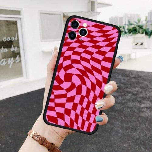 ZUIDID Crazy Checkered Phone Case For iPhone 11 Pro 12 XS MAX SE20 XR X 7 8 6Plus SE20 Checkerboard Plaid Grid Hard Cover Fundas
