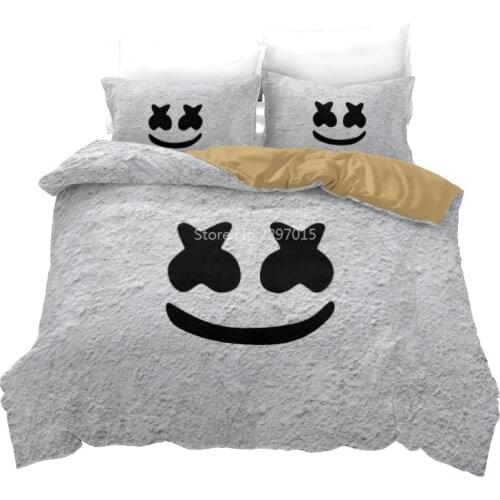 White Marshmello 3d Printed Bedding Set Bed Linen Bedclothes Adult Kids King Size Comforter Cover Set for Bedroom Decoration