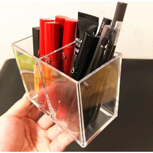3 Lattices Cosmetic Make-up Brush Storage Box Makeup Nail Polish Cosmetic Holder Make Up Tools Pen Holder Rack Table Organizer
