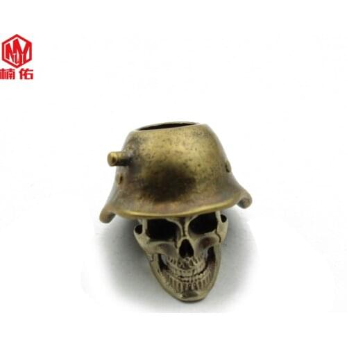 Brass Knife Bead Keychain Pendant Private Personality Skull Paracord Bead EDC Tool DIY Pendant