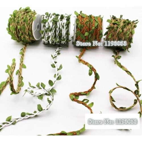 10Yard-50Yard/Lot Woven Handmade Hemp Rope Leaves Mori Rattan Headwear Garland DIY Cord Home Decorative Lace Trim Ribbon
