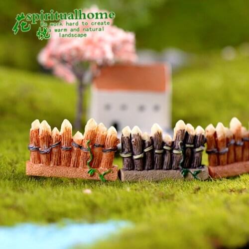 Mini Miniature Fairy Garden Ornament Fence Small Fence Barrier Wooden Craft for Miniature Garden Fairy Garden Ornaments