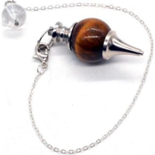 Fashion Charm Cuarzo Piedra Sphere Pendulum Natural Stone Pendant For Dowsing Opal Black Lol Women Pendulo Jewelry