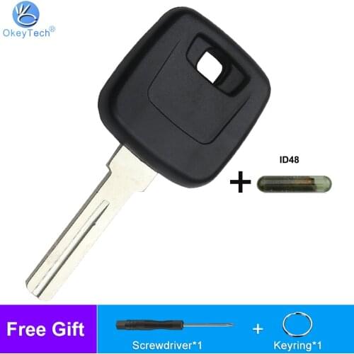 OkeyTech For Volvo S40 V40 850 960 C70 S70 V7 D30 XC70 XC60 Transponder Car Key Shell Fob Replacement With ID48 Chip NE66 Blade