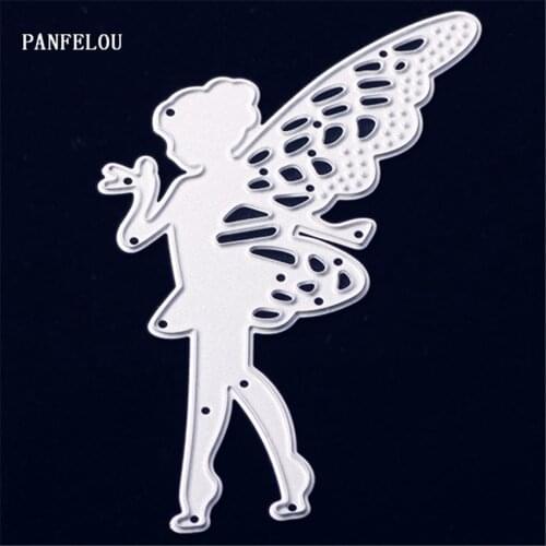 PANFELOU Metal craft The butterfly fairies paper die cutting dies for Scrapbooking/DIY Easter wedding Halloween cards