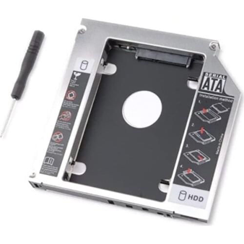 Full Aluminum Universal Laptop 2nd HDD Caddy 9.5mm SATA 3.0 for 2.5" HDD SSD Case Enclosure For Notebook CD/DVD-ROM ODD
